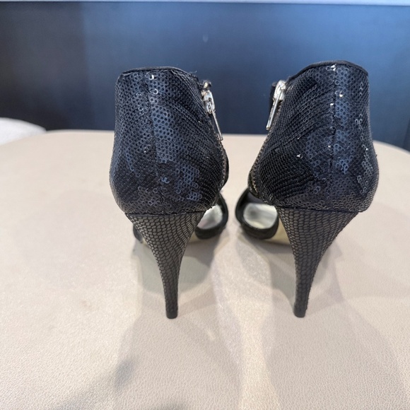 Black sequin cutout booties - Roberto Vianni - Picture 3 of 7